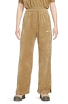 Nike Sportswear Velour High Waist Pants In Dark Driftwood/ Sail
