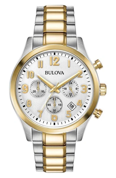 Bulova Classic 98b330 Two-tone Bracelet Chronograph Watch, 41mm