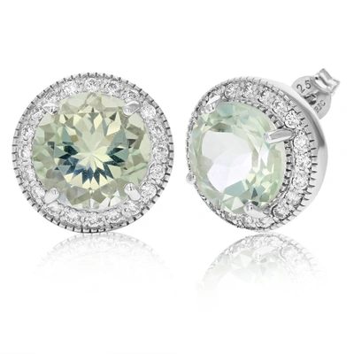 Vir Jewels Sterling Silver Green Amethyst Earrings (6 Ct)