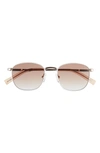 Le Specs Neptune Deux 52mm Square Sunglasses In Gold / White