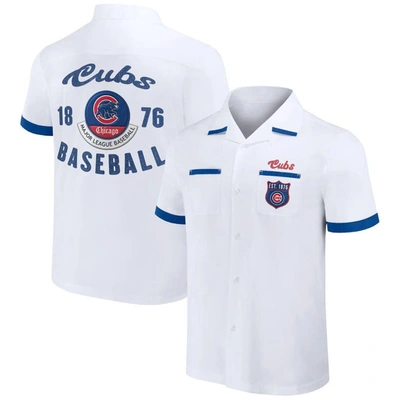 Darius Rucker Collection By Fanatics White Chicago Cubs Bowling Button-up Shirt