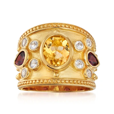 Ross-simons Multi-gem Ring In 14kt Gold Over Sterling In Yellow
