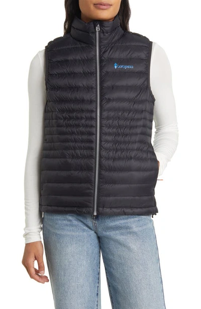 Cotopaxi Fuego Water Resistant Packable 800 Fill Power Down Vest In  Black