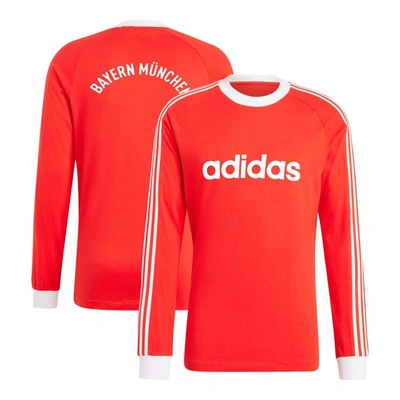 Adidas Originals Men's Adidas Fc Bayern Originals '70s Long Sleeve Jersey In Red
