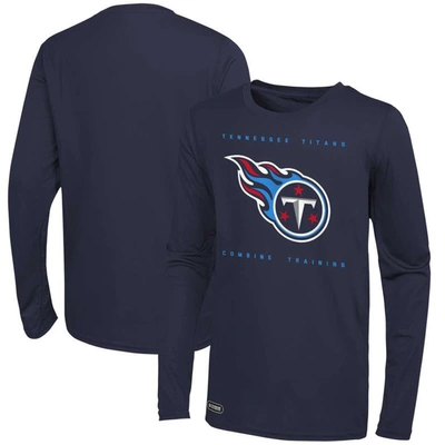 Outerstuff Navy Tennessee Titans Side Drill Long Sleeve T-shirt