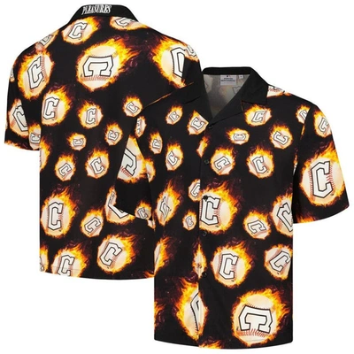 Pleasures Black Cleveland Guardians Flame Fireball Button-up Shirt