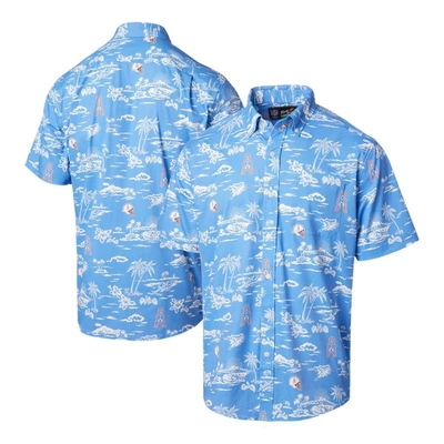 Reyn Spooner Light Blue Houston Oilers Throwback Kekai Print Button-up Shirt