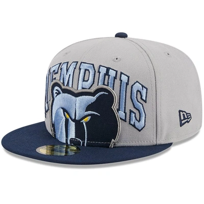 New Era Men's  Gray, Navy Memphis Grizzlies Tip-off Two-tone 59fifty Fitted Hat In Gray,navy