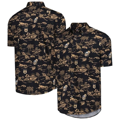 Reyn Spooner Black New Orleans Saints Throwback Kekai Print Button-up Shirt