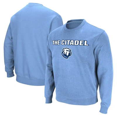 Colosseum Light Blue Citadel Bulldogs Arch & Logo Pullover Sweatshirt