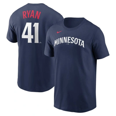 Nike Men's  Joe Ryan Navy Minnesota Twins Player Name And Number T-shirt