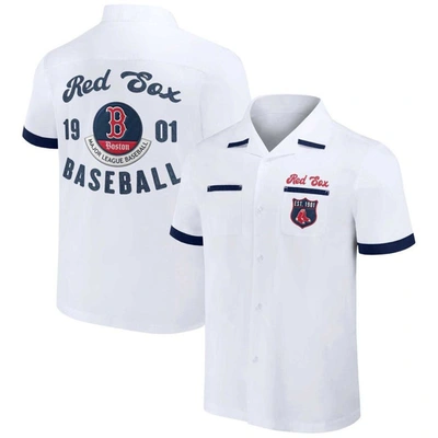 Darius Rucker Collection By Fanatics White Boston Red Sox Bowling Button-up Shirt