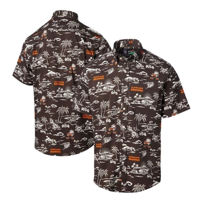 Reyn Spooner Brown Cleveland Browns Throwback Kekai Print Button-up Shirt