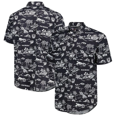 Reyn Spooner Black Las Vegas Raiders Throwback Kekai Print Button-up Shirt