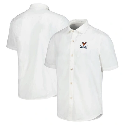 Tommy Bahama White Virginia Cavaliers Coconut Point Palm Vista Islandzone Camp Button-up Shirt