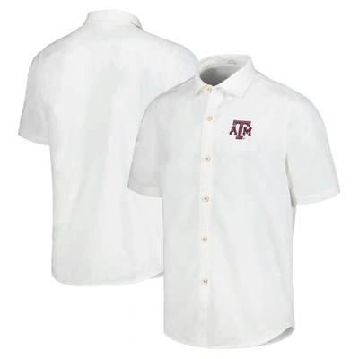 Tommy Bahama Men's White Texas A&m Aggies Coconut Point Palm Vista Islandzone Camp Button-up Shirt In Texas Am-