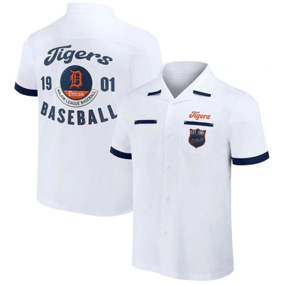 Darius Rucker Collection By Fanatics White Detroit Tigers Bowling Button-up Shirt