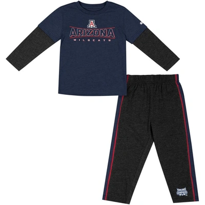Colosseum Kids' Toddler  Navy/black Arizona Wildcats Long Sleeve T-shirt & Pants Set