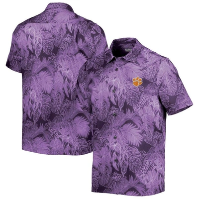 Tommy Bahama Purple Clemson Tigers Coast Luminescent Fronds Camp Button-up Shirt