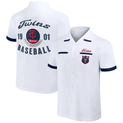 Darius Rucker Collection By Fanatics White Minnesota Twins Bowling Button-up Shirt