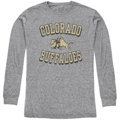 Retro Brand Kids' Youth Original  Heather Gray Colorado Buffaloes Arch Tri-blend Long Sleeve T-shirt