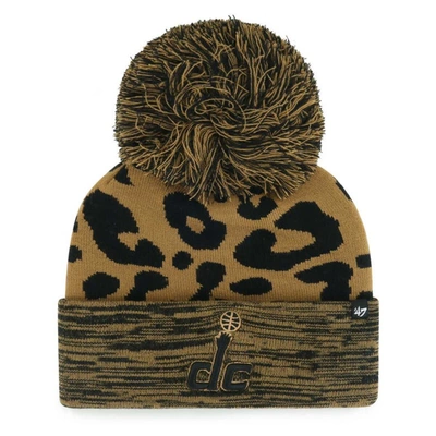 47 ' Leopard Washington Wizards Rosette Cuffed Knit Hat With Pom In Brown