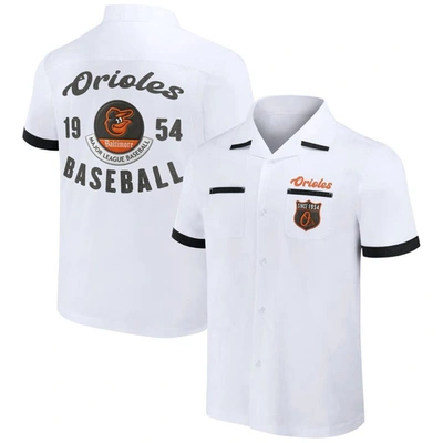 Darius Rucker Collection By Fanatics White Baltimore Orioles Bowling Button-up Shirt