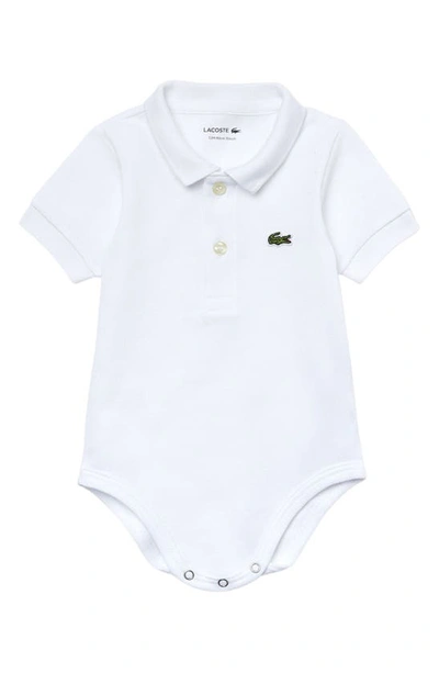 Lacoste Babies' Cotton Polo Romper In White