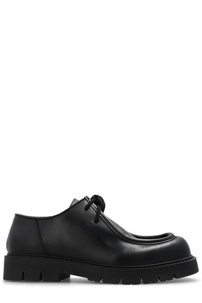 Bottega Veneta Haddock Leather Derby Shoes In Black