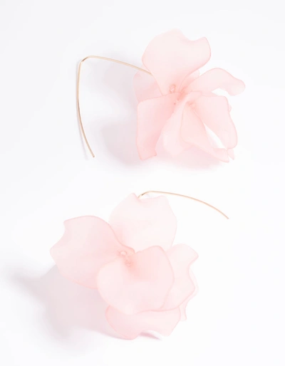 Lovisa Pink Frosted Flower Drop Earrings In Multi