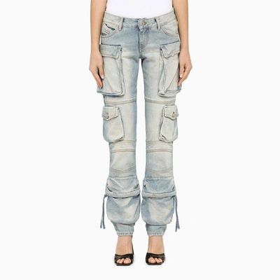 Attico Light Blue Slim Cargo Jeans