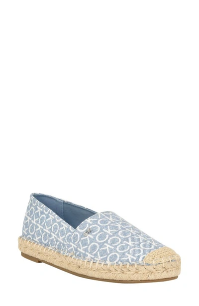 Calvin Klein Popular Logo Espadrille In Medium Blue Logo - Textile