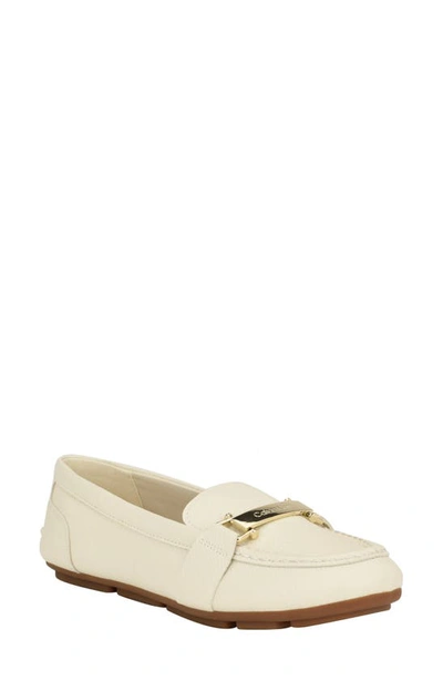 Calvin Klein Lakey Moc Toe Loafer In Ivory