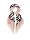 Valentino - Tiger Print Silk Scarf - Womens - Light Pink
