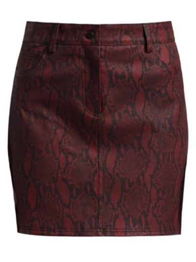 A.l.c Troy Snake-print Leather Mini Skirt In Red