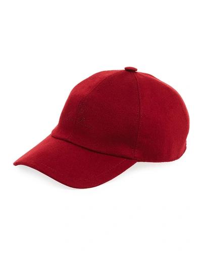 Loro Piana Storm System Cashmere Baseball Hat In Red