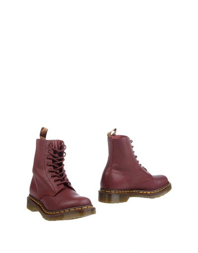 Dr. Martens Ankle Boots In Maroon