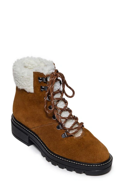 Bernardo Studio Hiker Faux Shearling Boot In Tobacco