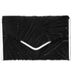 Nina Embroidery Envelope Clutch Bag - Black