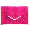 Nina Embroidery Envelope Clutch Bag - Pink In Magenta