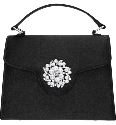 Nina Imitation Pearl Ornament Lady Bag - Black