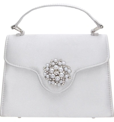 Nina Imitation Pearl Ornament Lady Bag - Metallic In Silver