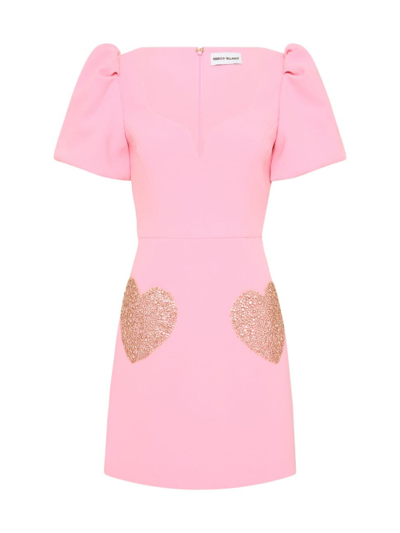 Rebecca Vallance Rochelle Bead-embellished Minidress In Candy Pink