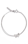 Olivia Burton 3-d Butterfly Chain Bracelet In Silver