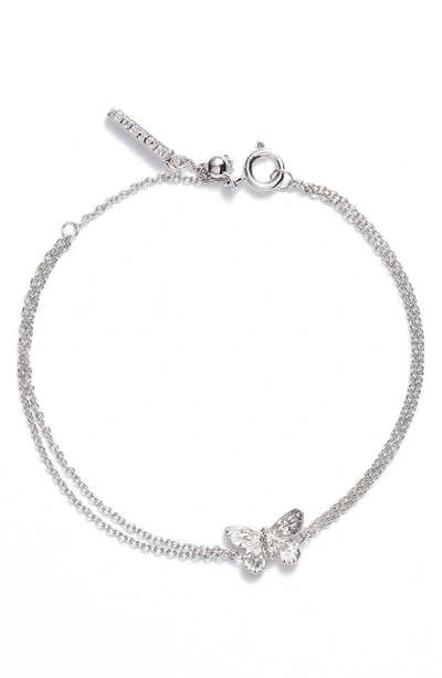 Olivia Burton 3-d Butterfly Chain Bracelet In Silver