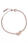 Olivia Burton 3-d Butterfly Chain Bracelet In Rose Gold