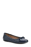 White Mountain Footwear Seaglass Quilted Ballet Flat In Navy 2023/ Smooth