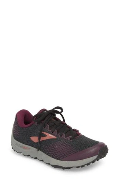 Brooks Puregrit 7 Trail Running Shoe In Black/ Purple/ Grey