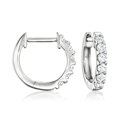 Ross-simons Lab-grown Diamond Hoop Earrings In Sterling Silver In White