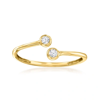Rs Pure By Ross-simons Diamond Bypass Ring In 14kt Yellow Gold In White